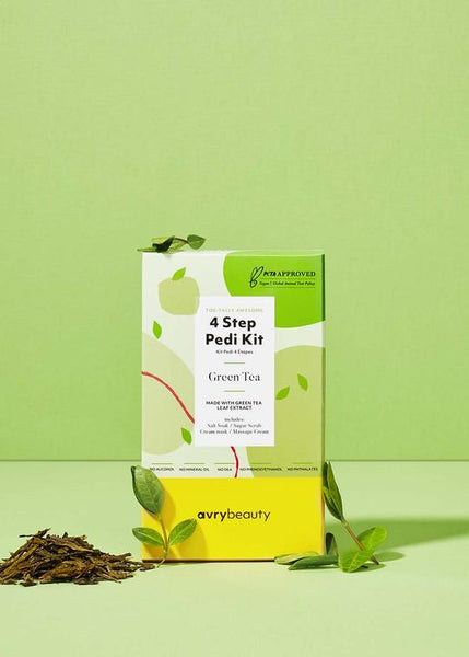 AVRY BEAUTY 4 STEP PEDI KIT GREEN TEA