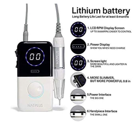 NATPLUS PORTABLE NAIL DRILL  35,000RPM