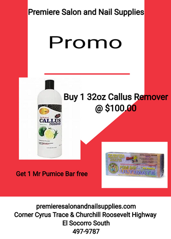 BUY 1 32OZ CALLUS REMOVER, GET 1 MR PUMICE BAR FREE
